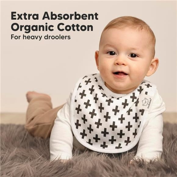 8-Pack Organic Baby Bibs for Girls & Boys - Teething Baby Bib, Baby Boy Bibs - Picture 5 of 7